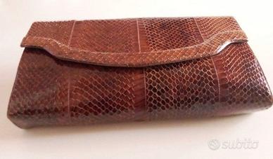 BORSA ELEGANTE CLUTCH DI VERO PITONE CON CATENELLA