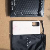 Cover BURGA originale bianca effetto marmo rosa +