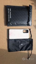 Cover BURGA originale bianca effetto marmo rosa +