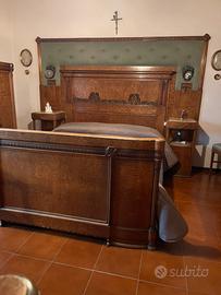 Letto matriminiale d’epoca - legno/marmi