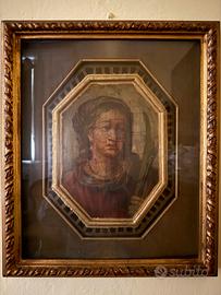Quadro con cornice ottagonale ritratto femminile