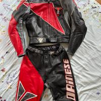 Tuta moto donna Dainese- pelle vintage