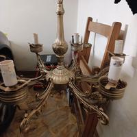 lampadario vintage ottone 