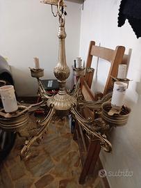 lampadario vintage ottone 