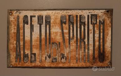 Tabella in latta Aceto di spirito