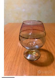 set 6 bicchieri cognac vintage colorati 