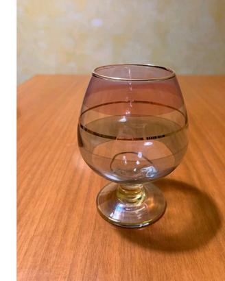 set 6 bicchieri cognac vintage colorati 