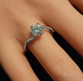 meraviglioso anello in argento e oro bianco