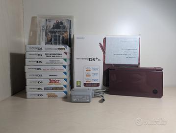 Nintendo DS XL + 9 giochi, scatola, R4 inclusa
