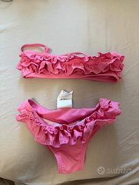 Bikini Prénatal bimba rosa con volant, 4-5 anni