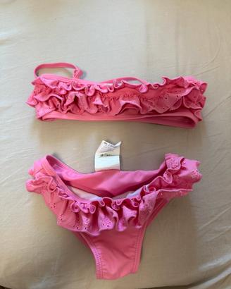 Bikini Prénatal bimba rosa con volant, 4-5 anni