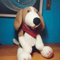 Peluche cane beagle FATTO A MANO a uncinetto 