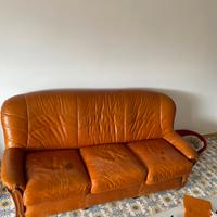 Divano letto in pelle