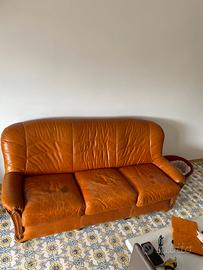 Divano letto in pelle