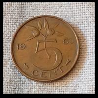 Moneta da 5 centesimi Olanda 1963 Juliana