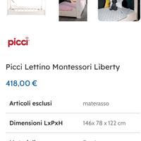 Lettino bimbi montessori picci