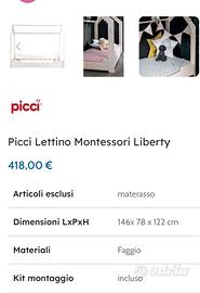 Lettino bimbi montessori picci