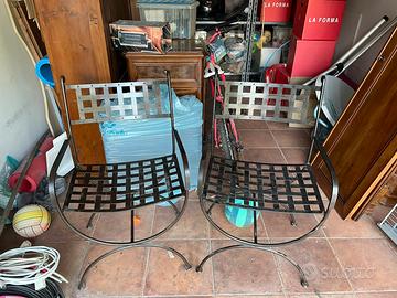 Coppia sedie in ferro battuto