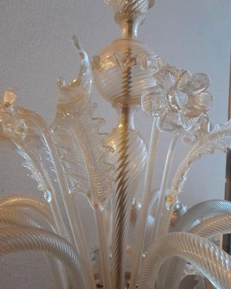 Lampadario 8 luci in vetro di Murano