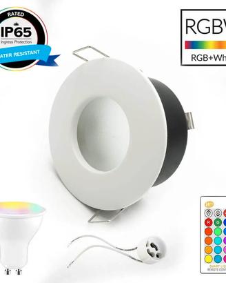 Kit 3 Faretti Cromoterapia IP65 Led doccia