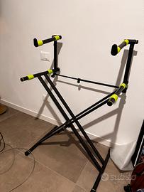 Supporto doppio tastiera con piano di appoggio