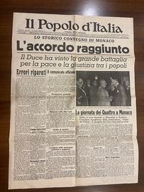 Quotidiano Il Popolo d'Italia 30 Settembre 1938