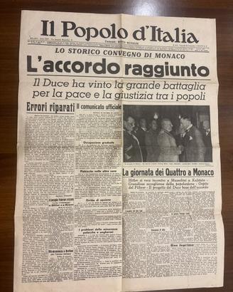 Quotidiano Il Popolo d'Italia 30 Settembre 1938