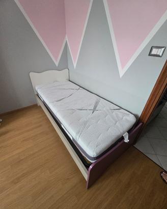 Letto singolo + rete + materasso memory 23cm