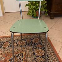 2 sedie in formica verde vintage