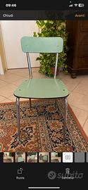 2 sedie in formica verde vintage