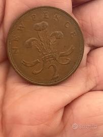 Moneta 2 new pence 1971 Elisabetta rara