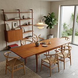 Tavolo allungabile in teak anni '60 restaurato