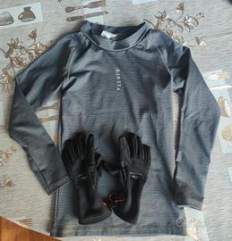 Set maglietta e guanti termici 6/8 anni
