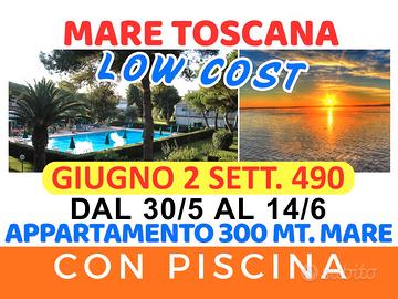 Marina di Bibbona appartamento giugno 2 SETT. 490