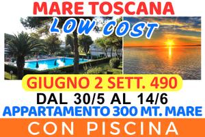 Marina di Bibbona appartamento giugno 2 SETT. 490