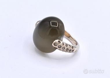 pomellato anello luna oro bianco 18 kt diamanti