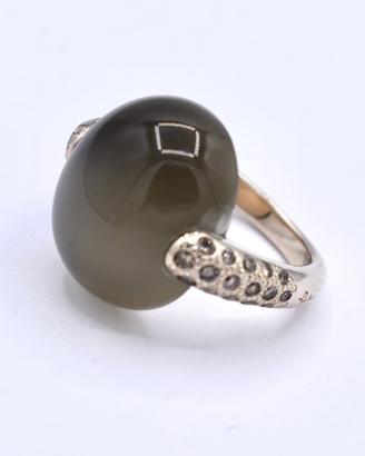 pomellato anello luna oro bianco 18 kt diamanti