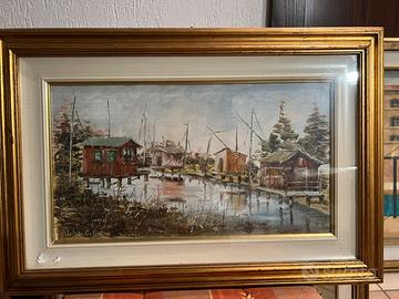 Dipinto barche da collezione Di Bartolomeo