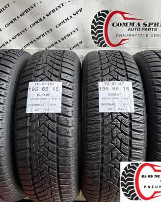 4 PNEUMATICI 195/65 R15 DUNLOP INVERNALI SEMINUOVE