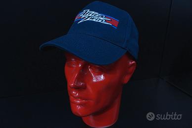 Cappellino ricamato AFRICA TWIN cotone blu .