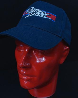Cappellino ricamato AFRICA TWIN cotone blu .