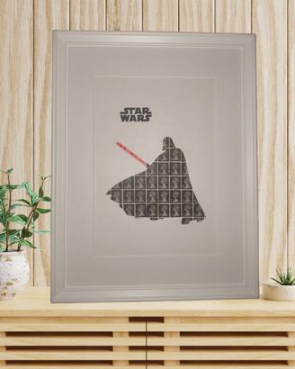 Quadro Star Wars, Darth Vader con veri Francobolli