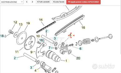 Bilanciere completo aspirazione Aprilia Leonardo 1