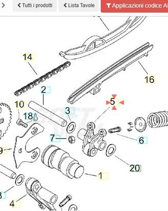 Bilanciere completo aspirazione Aprilia Leonardo 1