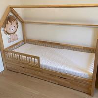 Letto a capanna con cassettone (+2 materassi)