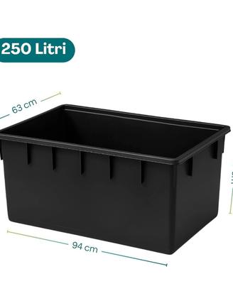 Mastello vasca 250 litri plastica resistente