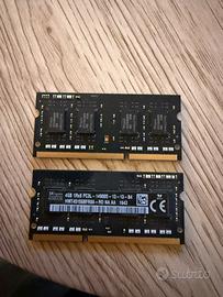 2 Memorie ram da 4GB 1Rx8 PC3L  14900S(totale 8gb)