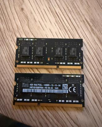 2 Memorie ram da 4GB 1Rx8 PC3L  14900S(totale 8gb)