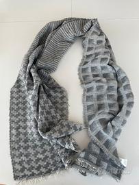 Sciarpa Donna grigia double-face lana e modal