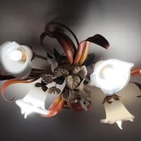 Lampadario in ferro battuto artigianale - motivo f